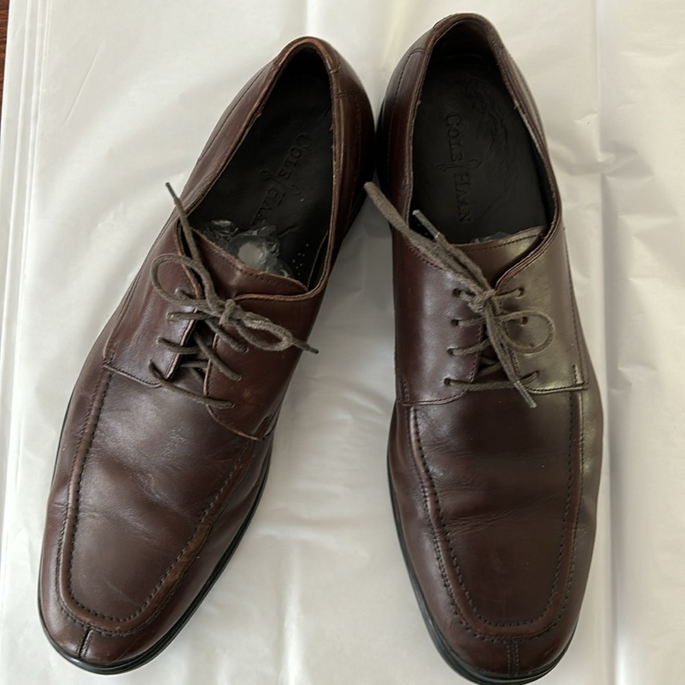 🌺 Mens Cole Haan Brown Leather Lace Up Oxfords Size 13 M NikeAir Soles